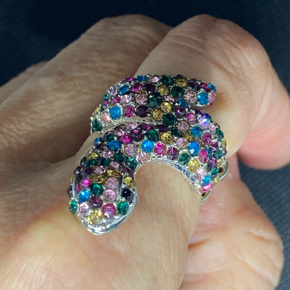 Multicolor Crystal Statement Ring - image 1